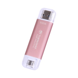512GB Transcend ESD310 Portable SSD Dual USB (Type-A and Type-C) Pink