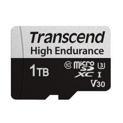 1TB Transcend UHS-I microSD 350V High Endurance Card for Dashcams and Surveillance