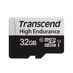 32GB Transcend High Endurance 350V microSDXC Memory Card CL10 UHS-I for Dashcams and Surveillance