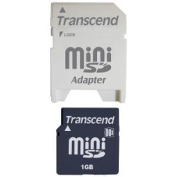 1Gb Transcend miniSD 80x Secure Digital card