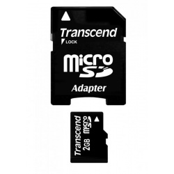 2GB Transcend microSD Memory Card with SD adapter