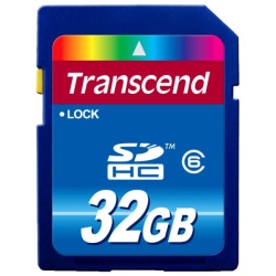 32GB Transcend SDHC Secure Digital High-Capacity CL6 Memory Card