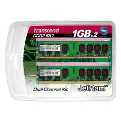 2GB Transcend Jetram DDR2 667MHz PC2-5300 (CL5) Dual Channel memory kit