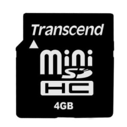 4Gb Transcend miniSD (SDHC CL2) Secure Digital Memory Card