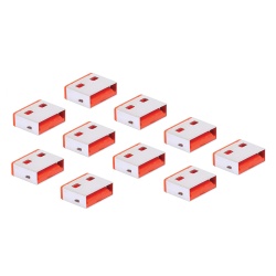 Tripp Lite series USB-A Port Blockers Red - 10-Pack - TAA
