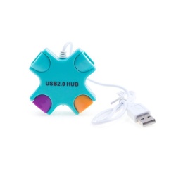 4-port USB Hub - Turquoise Star Design - USB2.0