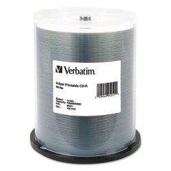 Verbatim CD-R White Inkjet Printable 52x 700MB 100-Pack Spindle