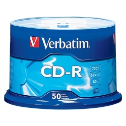 Verbatim CD-R 700MB 52X Branded 50-Pack Spindle