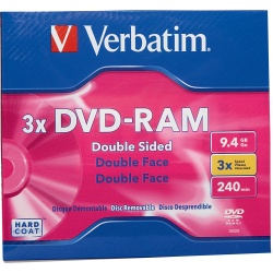 Verbatim DVD-RAM 9.4GB 3X Double Sided Type 4 Jewel Case Box