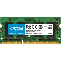 2GB Crucial PC3-8500 1066MHz CL7 1.5V DDR3 SO-DIMM  Memory Module