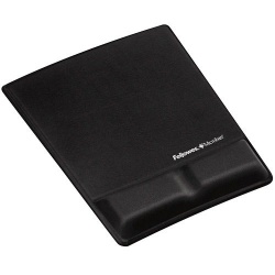 Fellowes Professional Wrist Support Mouse Pad with Wrist Pillow - Black Leatherette