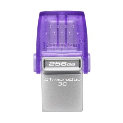 256GB Kingston Technology DataTraveler MicroDuo 3C USB3.2 Type-A With USB Type-C Flash Drive - Purple