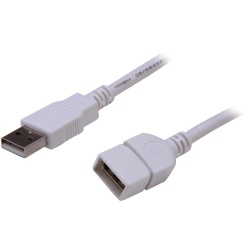 C2G 3FT USB Type-A Male to USB Type-A Female Extension Cable - White