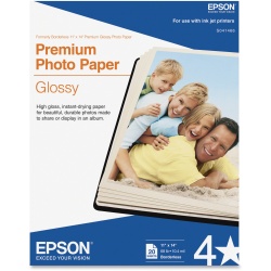 Epson Premium 11x14 Borderless Glossy Photo Paper - 20 Sheets