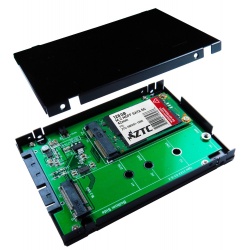 ZTC 2-in-1 Sky 2.5-inch Enclosure M.2 (NGFF) or mSATA SSD to SATA III Board Adapter. Multi Size Fit Model ZTC-EN005