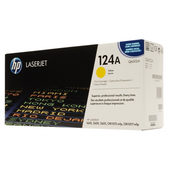 HP LaserJet Toner Cartridge - Q6002A - 124A - Yellow - 2000 Page Yield Image