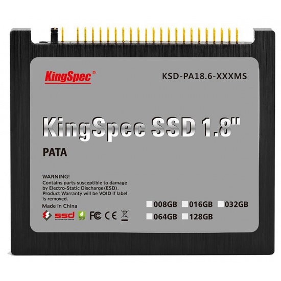 64GB KingSpec 1.8-inch PATA/IDE SSD Solid State Disk (MLC) Image