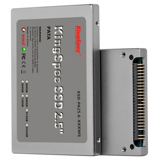 128GB KingSpec 2.5-inch PATA/IDE SSD Solid State Disk (MLC Flash) SM2236 Controller Image