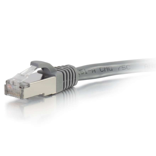 5FT C2G Cat6 RJ-45 Male To RJ-45 Male Molded Snagless Shielded Ethernet Patch Cable - Gray  Image