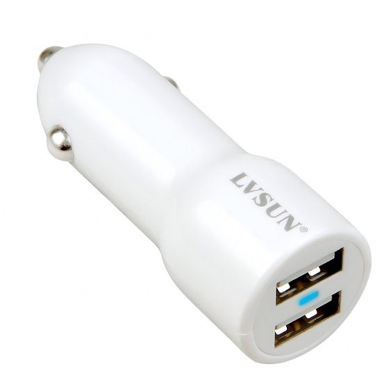12V Multi-purpose USB Car Charger - Dual USB ports, 2.1 amp Image