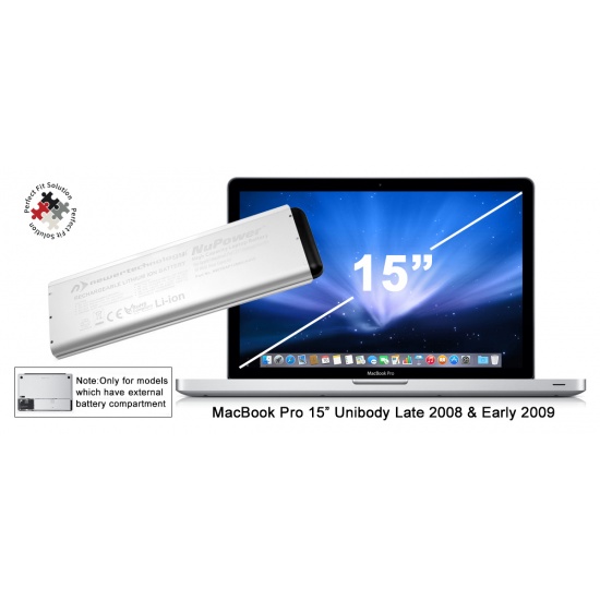 NewerTech MacBook Pro 15-inch Laptop Battery for Unibody Late 2008 / Early 2009 Models Image