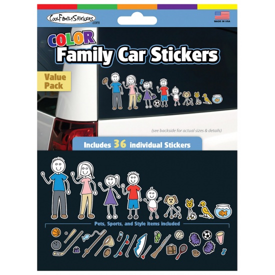 Color Family Car Stickers - Value Pack - contains 36 stickers Image
