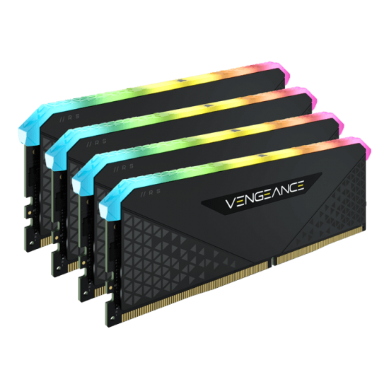 64GB Corsair Vengeance 3200MHz DDR4 Quad Memory Kit (4 x 16GB) - Black Image