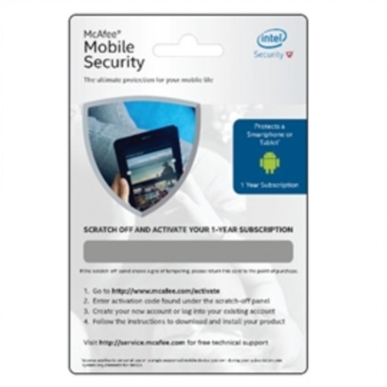 Intel McAfee Mobile Security 1-Year Activation Card Image