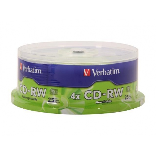 Verbatim CD-RW 700MB 2X-4X Branded 25-Pack Spindle Image