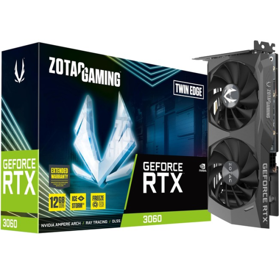 Zotac NVIDIA GeForce RTX 3060 Twin Edge 12GB GDDR6 Gaming Graphic Card Image