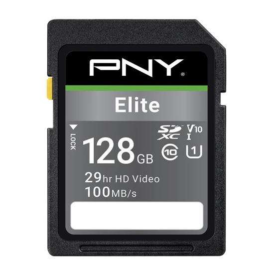 128GB PNY Elite UHS-I Class 10 SDXC Memory Card Image