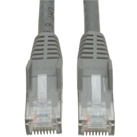 1FT Tripp Lite Cat6 RJ45 Male To Male Gigabit Snagless Molded Ethernet Cable - Gray Image