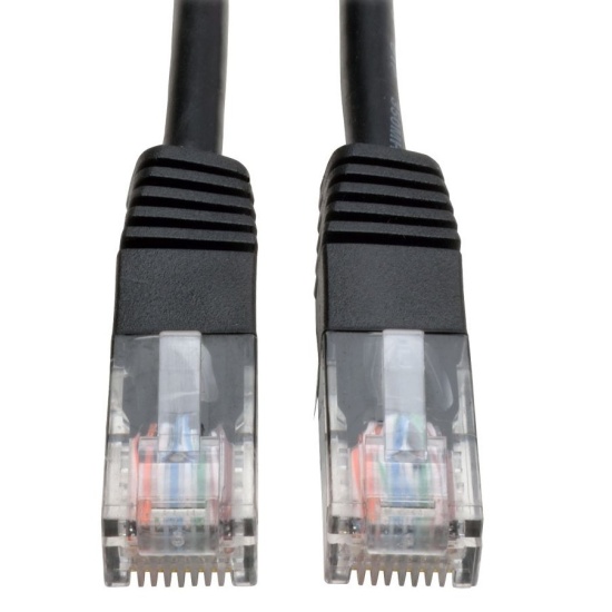2Ft Tripp Lite Cat5e RJ45 Male To Male Molded Ethernet Cable - Black Image 2Ft Tripp Lite Cat5e RJ45 Male To Male Molded Ethernet Cable - Black Image