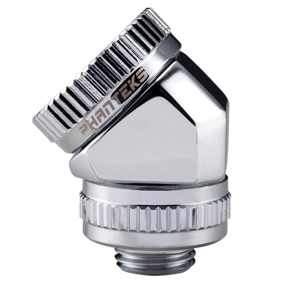 Phantek Glacier rotary Hard Tube Adapter Fitting - Chrome Image
