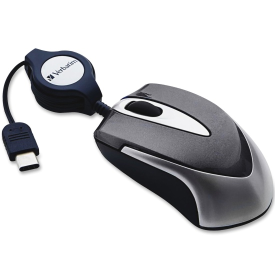 Verbatim Travel Ambidextrous USB Type C Optical Mouse - Black Image