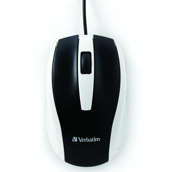 Verbatim Bravo Right Hand USB Type A Optical Mouse - White, Black Image