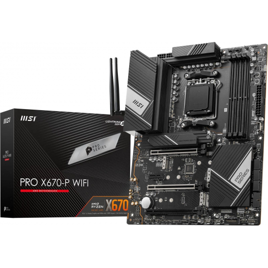 MSI Pro AMD X670 Socket AM5 ATX DDR5-SDRAM Motherboard Image