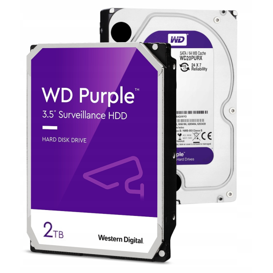 2TB Western Digital Purple 3.5 Inch Serial ATA Internal Hard Drive  Image