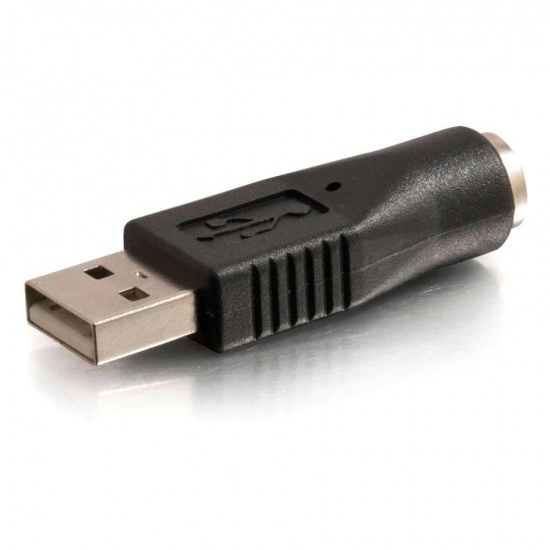 C2G USB Male to PS2 Female Keyboard Adapter - Black Image