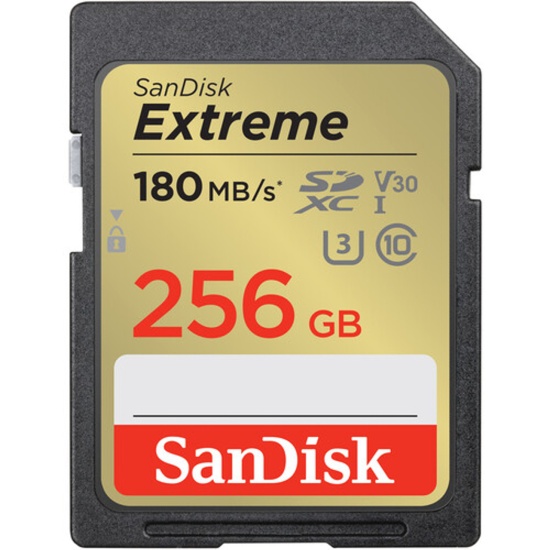 256GB SanDisk Extreme SDXC Class 10 UHS-I Memory Card Image