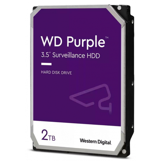 2TB Western Digital Purple 3.5 Inch Sata III 6Gbs 5400RPM 256MB Cache Internal Hard Drive Image