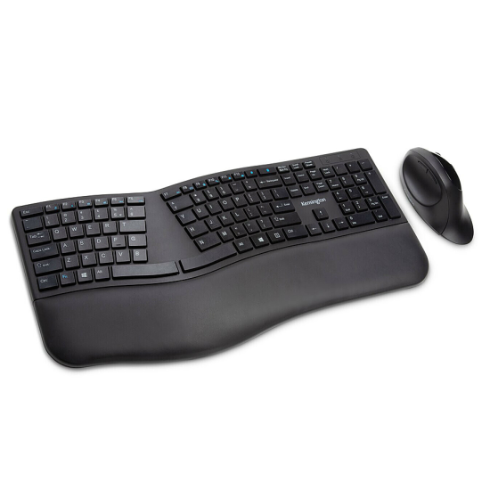 Kensington Pro Fit Ergo Wireless Keyboard and Mouse - US English Layout - Black Image