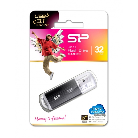 32GB Silicon Power Blaze B02 USB3 1 Flash Drive Black