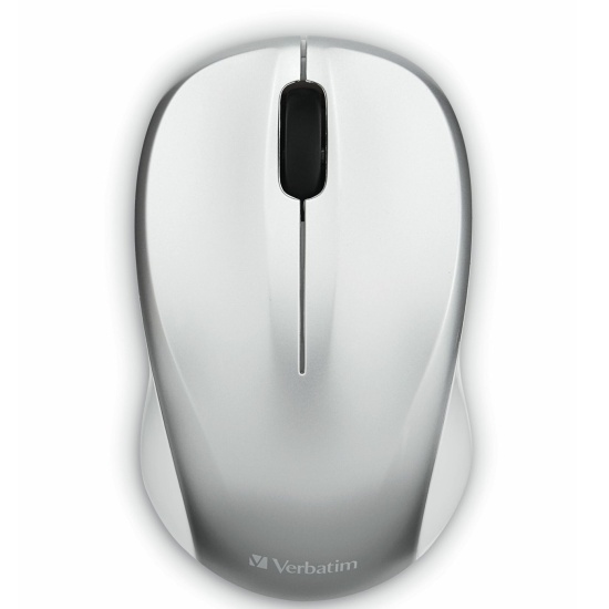 Verbatim Ambidextrous RF Wireless Mouse - White, Silver Image