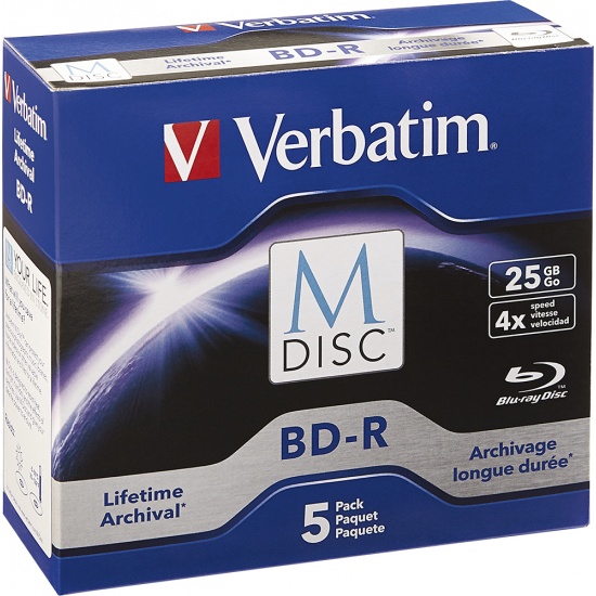 Verbatim BD-R 25GB 4X 5-pack Jewel Case Image