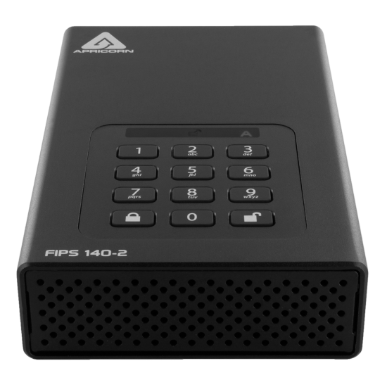 16TB Apricorn Aegis Padlock DT USB3.0 External Hard Drive - Black Image