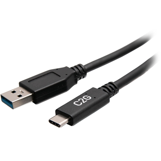 6IN C2G USB Type C Male To USB Type A Male SuperSpeed 5Gbps Cable - Black Image