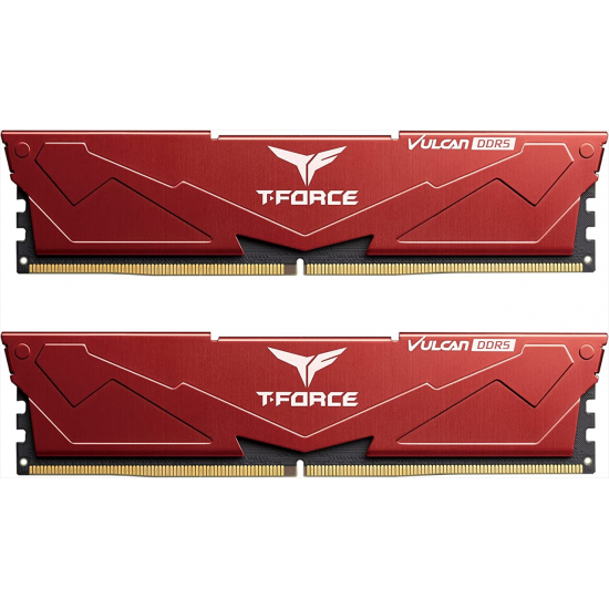 32GB Team Group T-Force Vulcan DDR5 5600MHz Dual Channel Kit (2x16GB) - Red Image