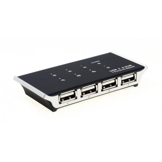 NEON 7-port USB Hub (USB2.0) with power supply and USB cable Image