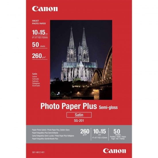 Canon Semi-gloss 4x6 Photo Paper Plus - 50 Sheets Image